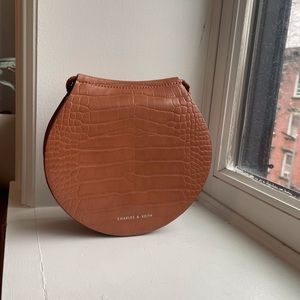 Charles & Keith Brown Croc-effect Crossbody